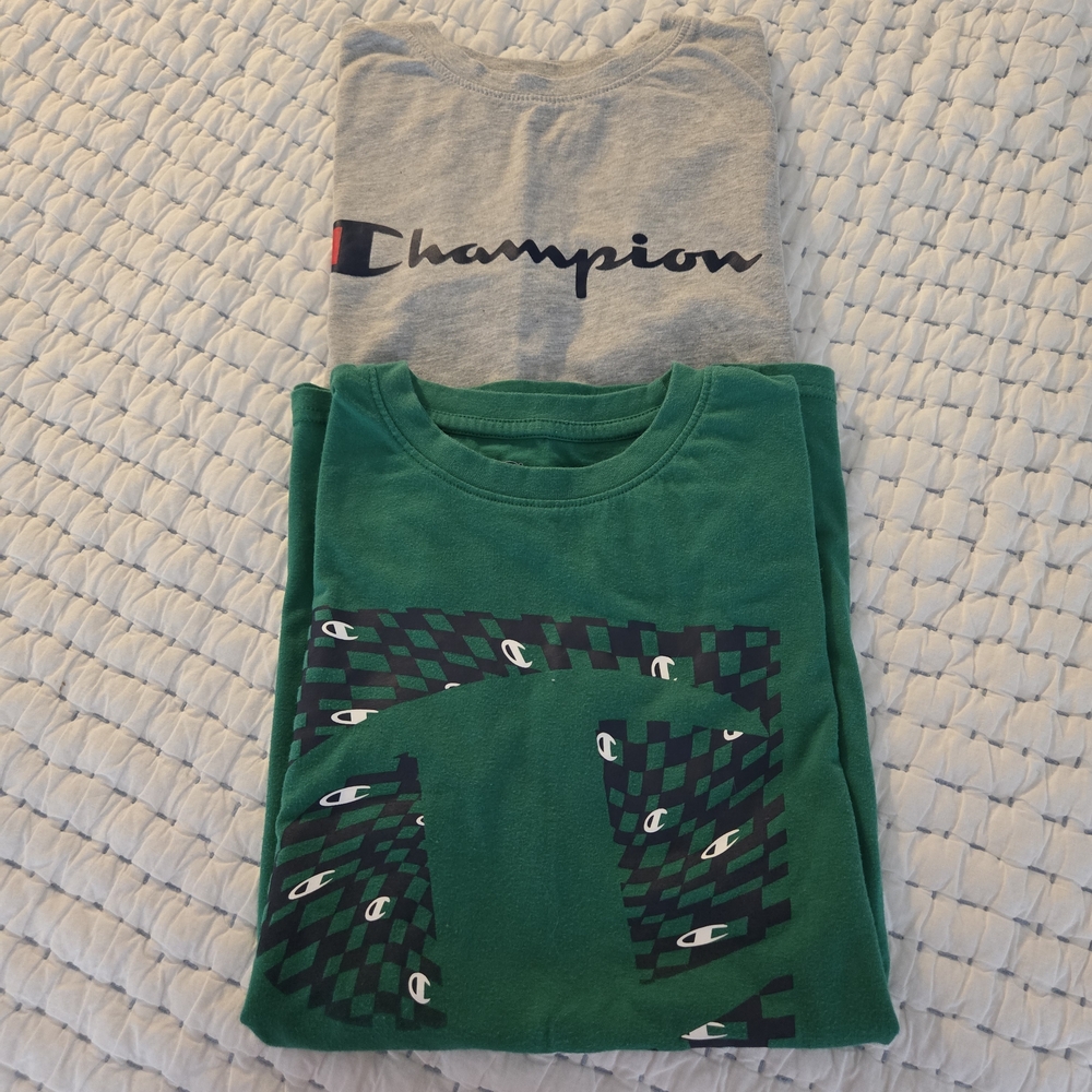 Champion Gray and Green Short Sleeve Tees